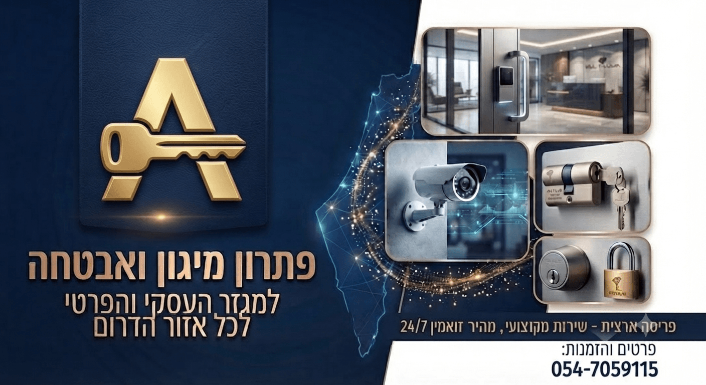 פתרונות מיגון ואבטחה למגזר העסקי והפרטי לכל אזור הדרום